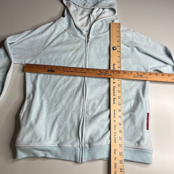Prada Milano Velour Zip-Up Hoodie – Light Blue – Women’s - Picture 3 of 9